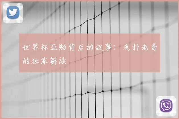 世界杯亚赔背后的故事：虎扑老哥的独家解读